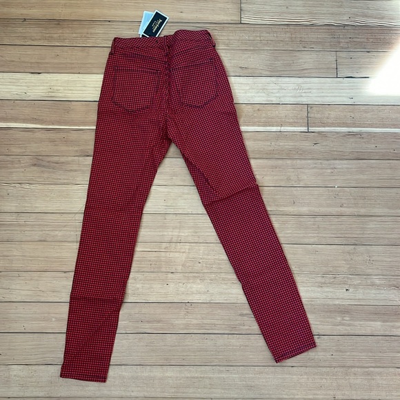 Juicy Couture red/black herringbone skinny jeans very “Oi!”/Tank Girl size 24 - Picture 4 of 7